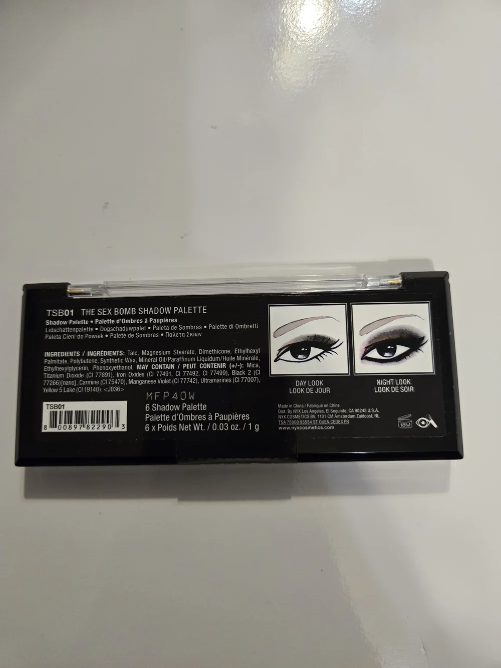NYX Eye Shadow Palette — Black, Silver, Champagne, Taupe